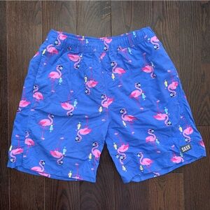 SAXX Flamingo Swim Bottoms - Blue and Pink
